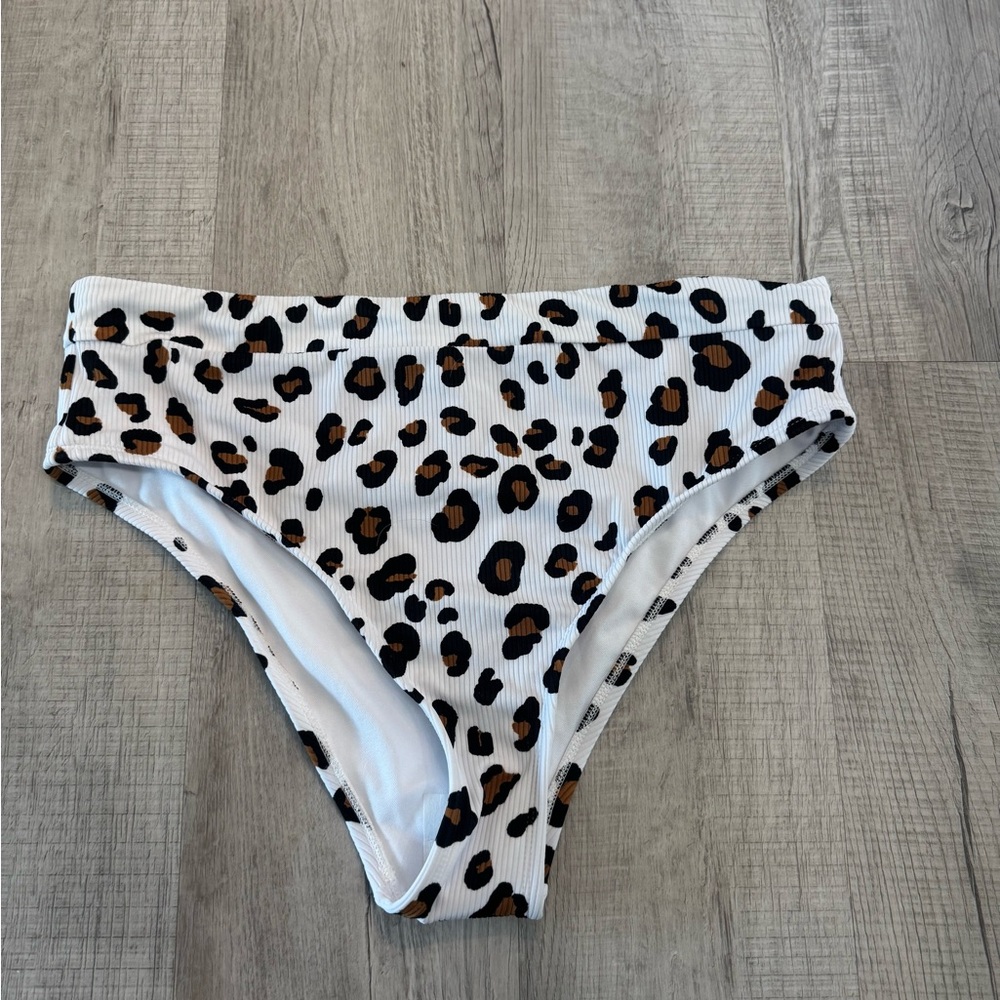 Xhilaration White and Brown Leopard Bikini Bottoms